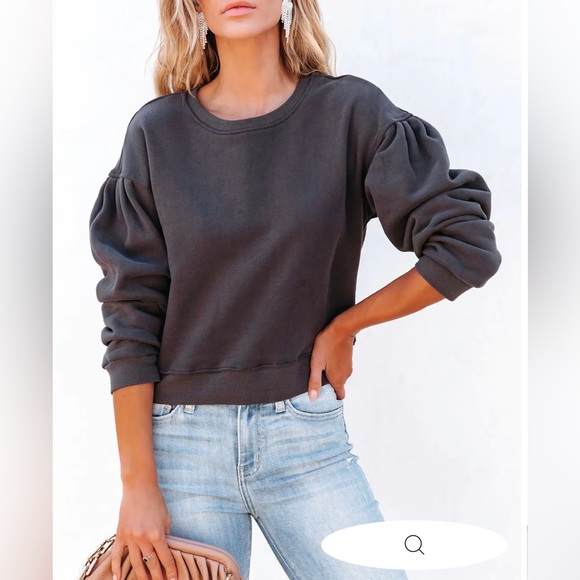 Vici Sweaters - NWT Vici Casually Perfect Charcoal Cotton Sweatshirt Small